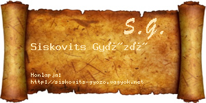 Siskovits Győző névjegykártya